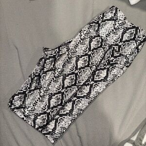 Black and White Snake Print Biker Shorts
